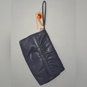 Vintage 1980/90s NWT Tandem Bags of California Gray Faux Leather Clutch Purse